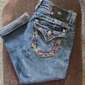 Miss Me Capris With Embroidered Pocket